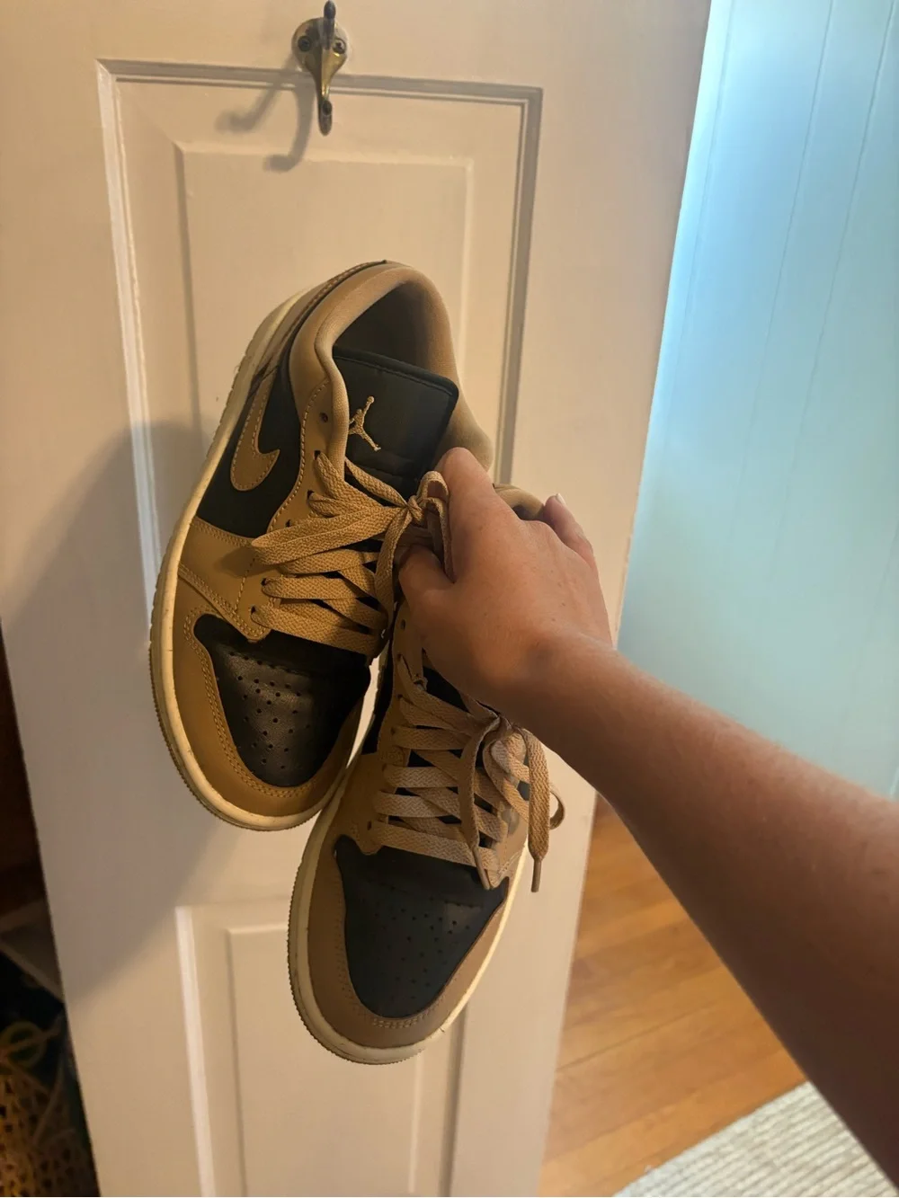 Jordan Low-Top Sneakers in Black and Tan